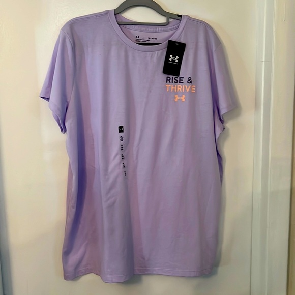 Under armor, light, purple lilac, extra large rise & thrive shirt - Picture 1 of 4
